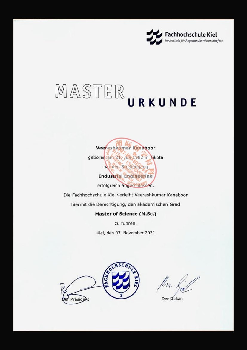 基尔应用科技大学毕业证样本