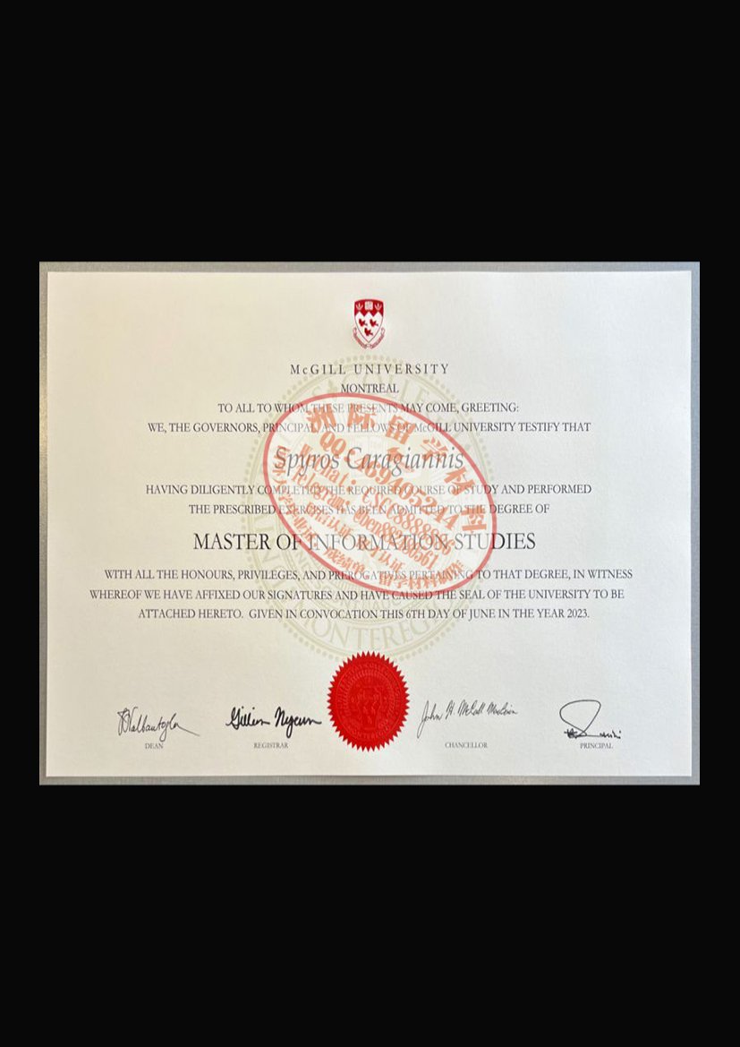 麦吉尔大学毕业证与成绩单样本