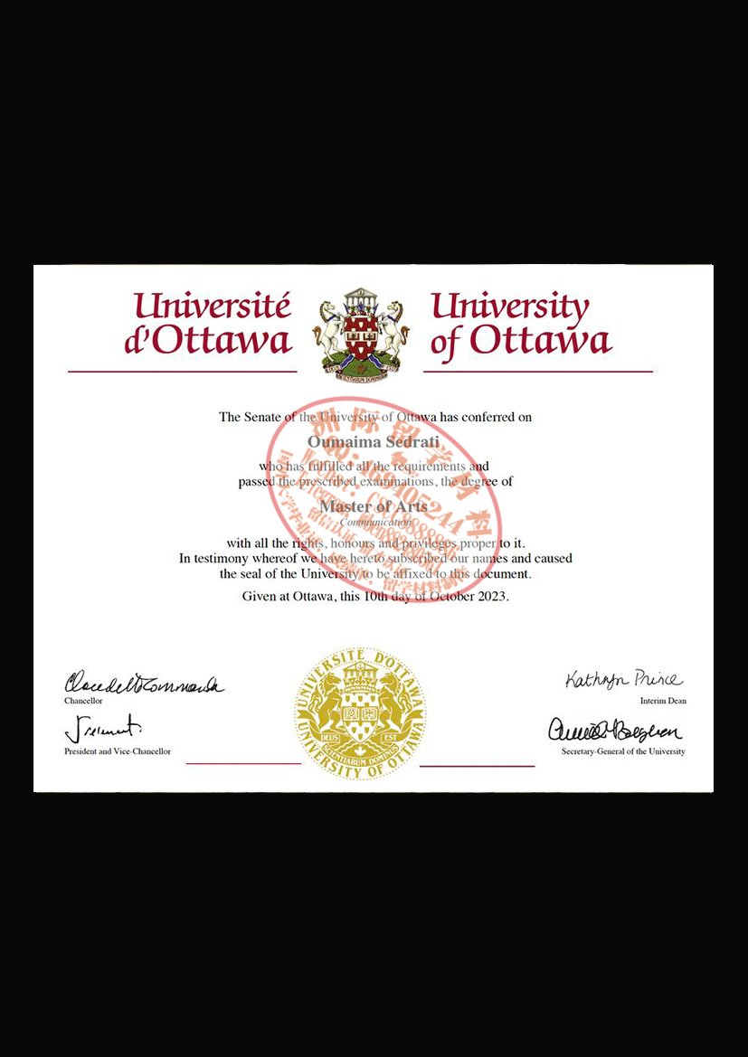 渥太华大学毕业证与成绩单样本