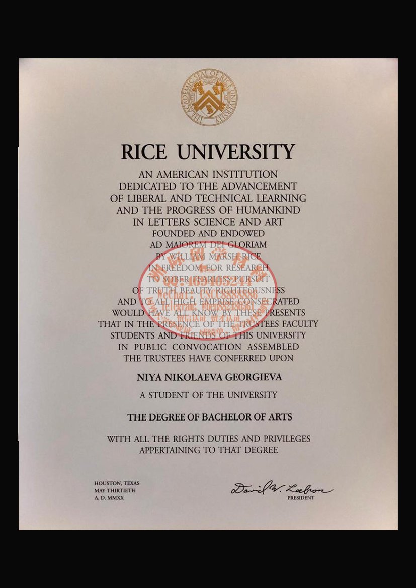 莱斯大学毕业证样本