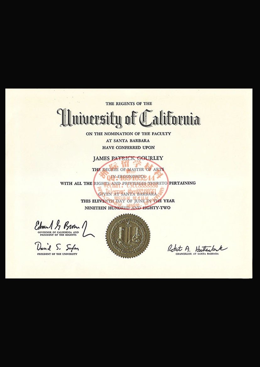 加州大学圣巴巴拉分校毕业证成绩单样本